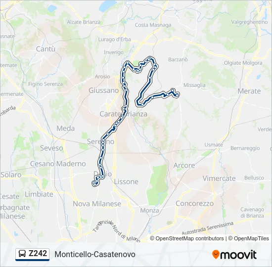 Z242 Bus Line Map