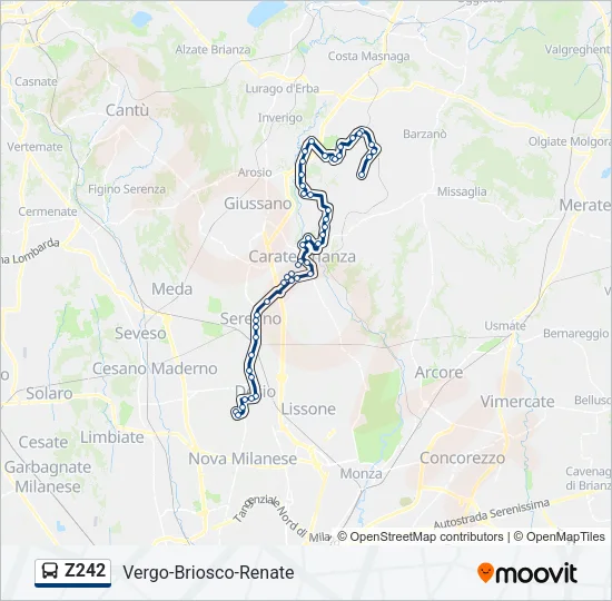 Z242 Bus Line Map