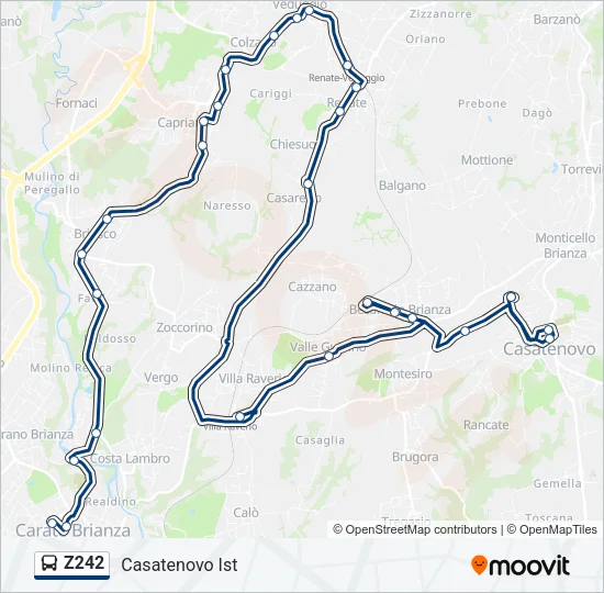 Z242 Bus Line Map