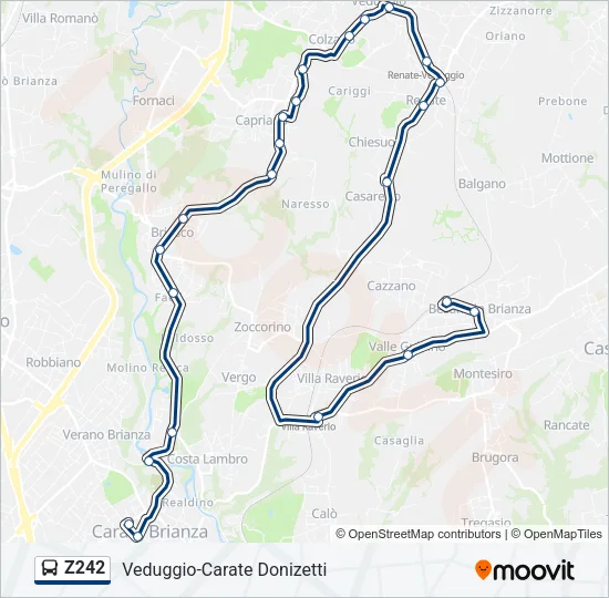 Z242 Bus Line Map