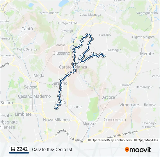 Z242 Bus Line Map