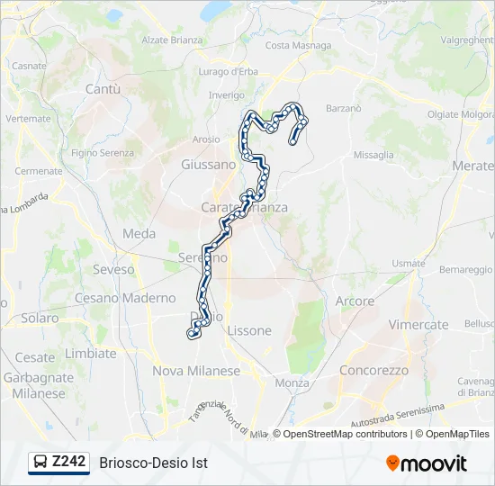 Z242 Bus Line Map