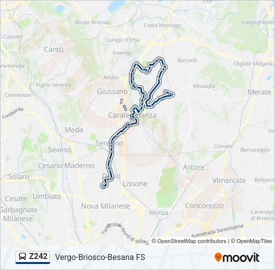 Z242 Bus Line Map