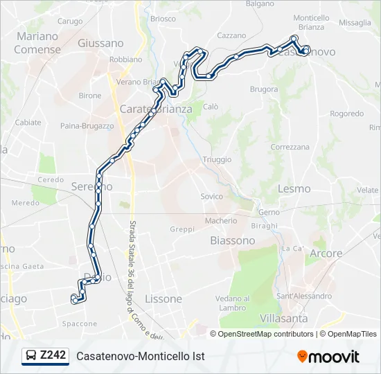 Z242 Bus Line Map