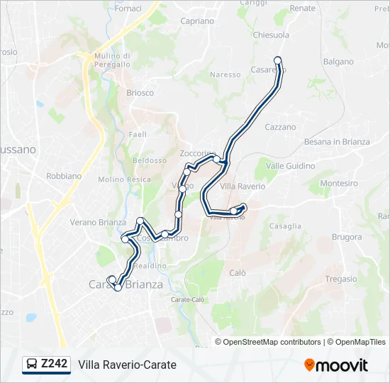 Z242 Bus Line Map