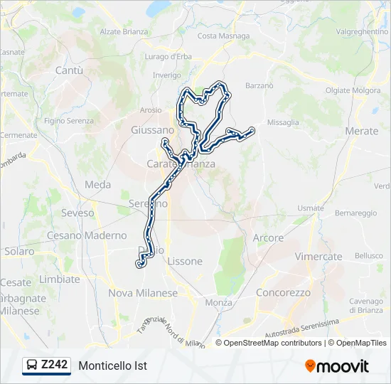 Z242 Bus Line Map