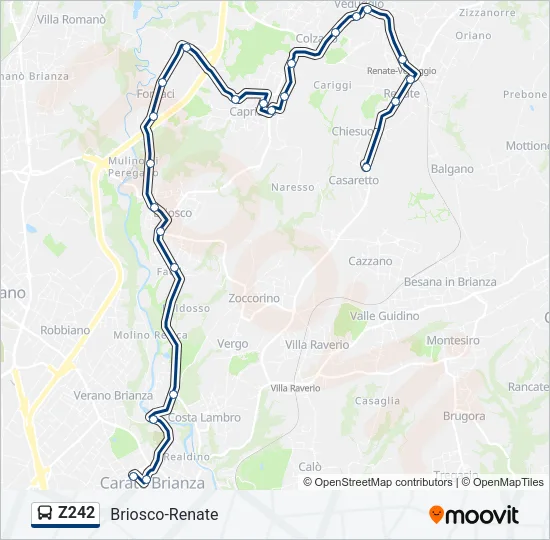 Z242 Bus Line Map