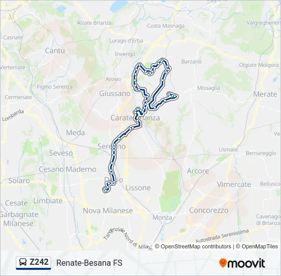 Z242 Bus Line Map
