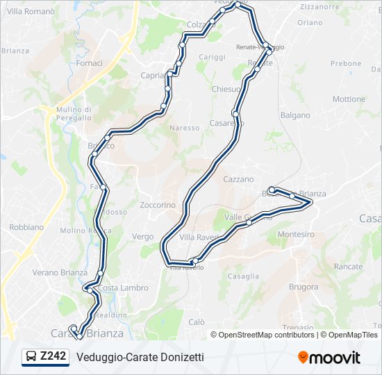 Z242 bus Line Map