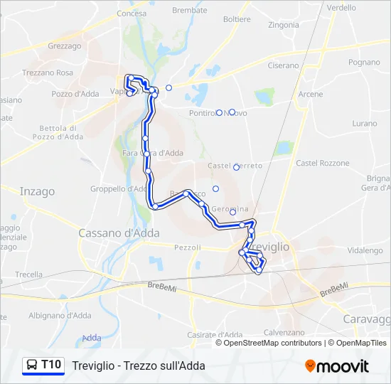 T10 Bus Line Map