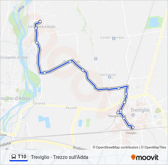 T10 Bus Line Map