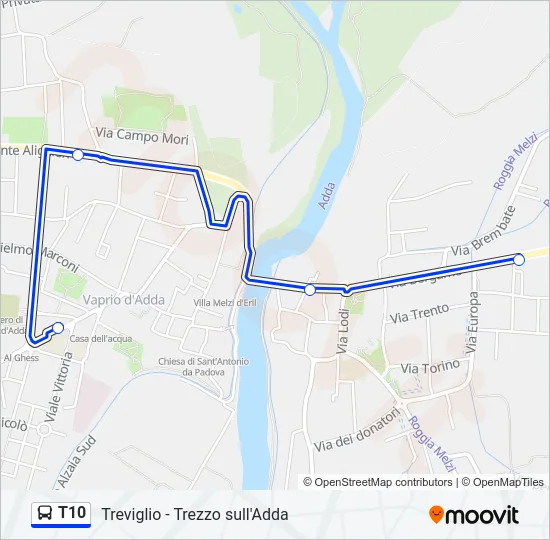 T10 Bus Line Map