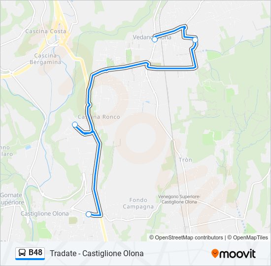 Linea b48: orari, fermate e mappe - Vedano Olona (P.Za S. Rocco 2 ...