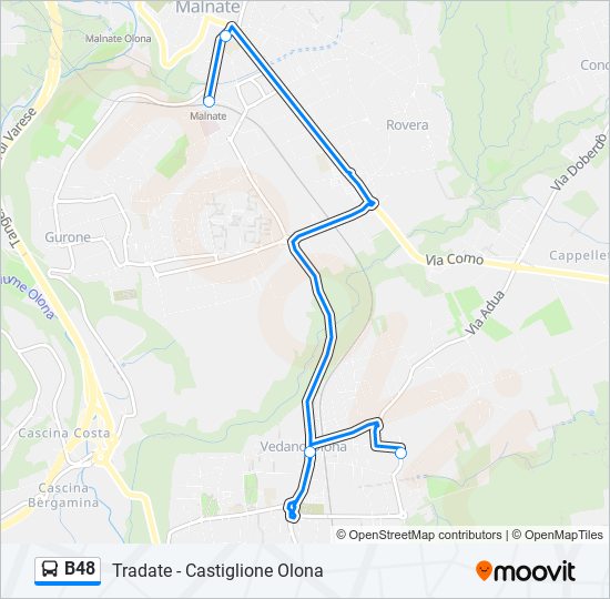 B48 bus Line Map