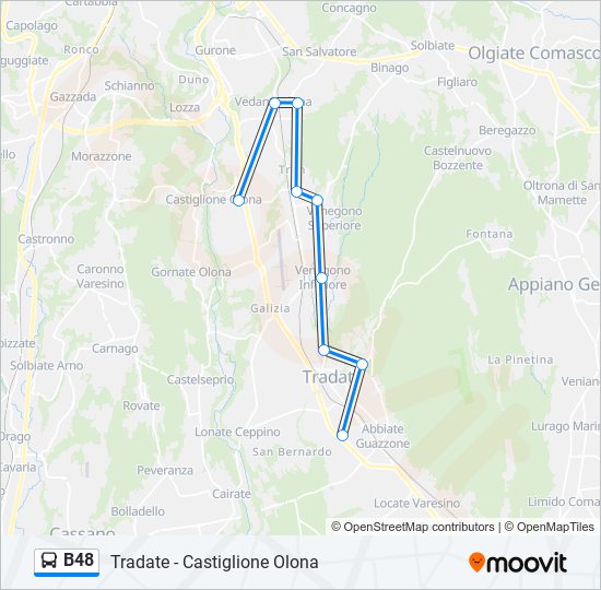 B48 bus Line Map