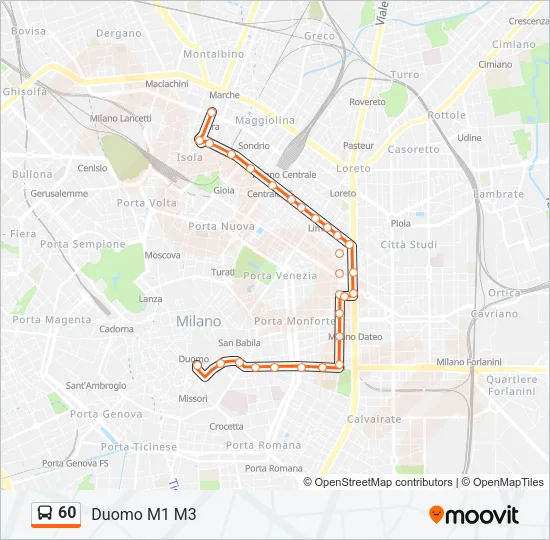 60 Bus Line Map