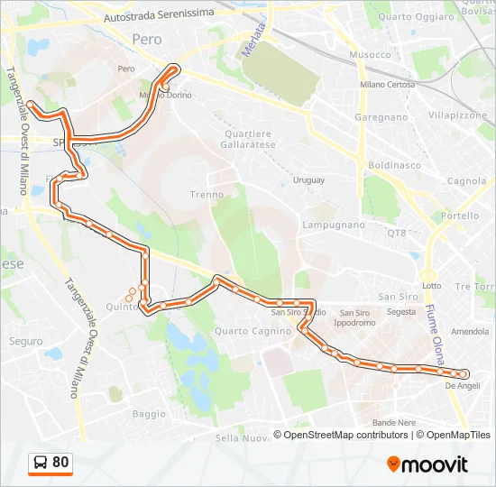 80 Bus Line Map