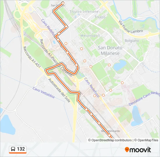 132 Bus Line Map