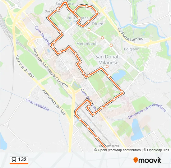 132 Bus Line Map
