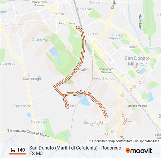 140 bus Line Map