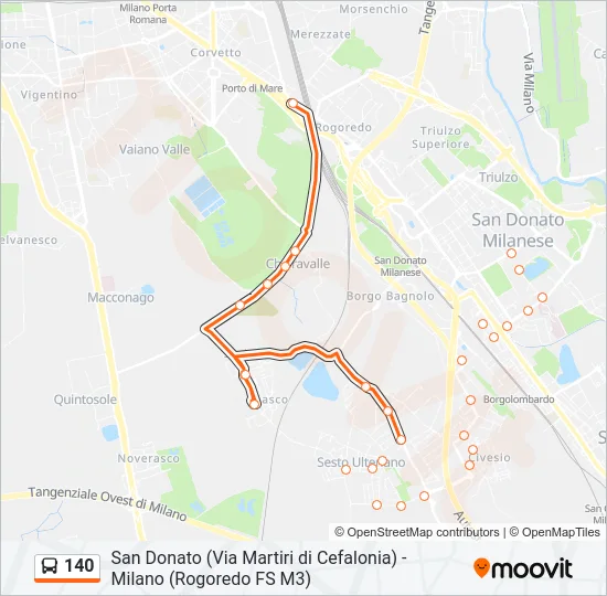 140 Bus Line Map