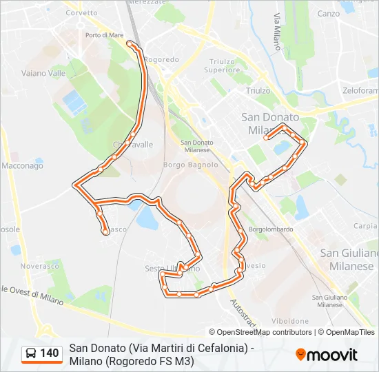140 Bus Line Map