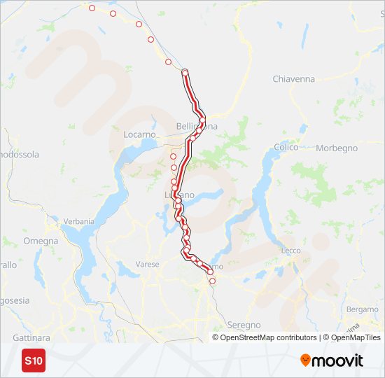 Percorso linea treno S10