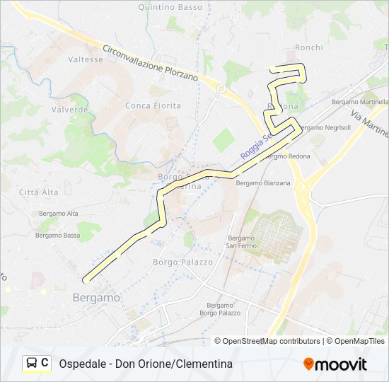 Percorso linea bus C