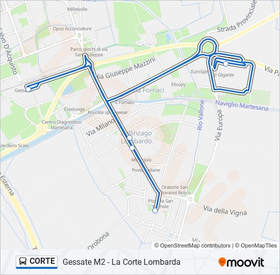 CORTE bus Line Map