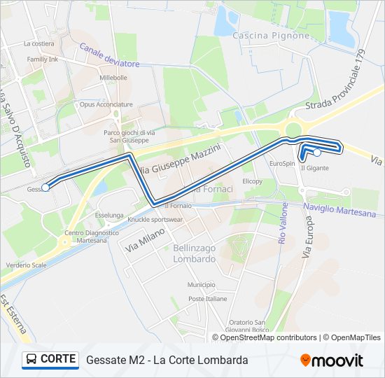 CORTE bus Line Map