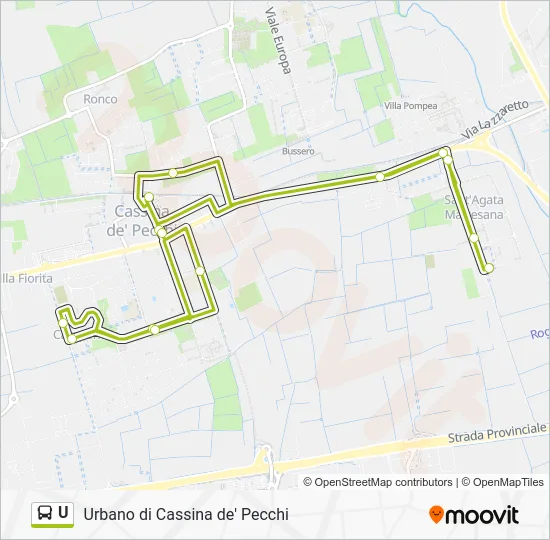 Percorso linea bus U