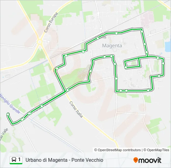 1 Bus Line Map
