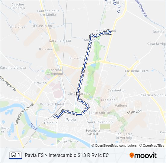 1 bus Line Map