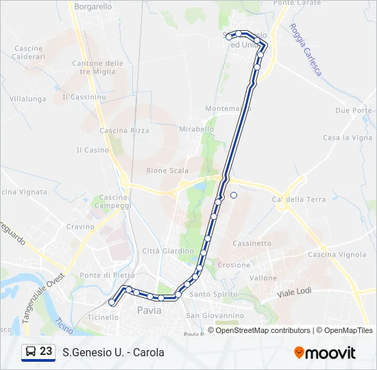 Percorso linea  23