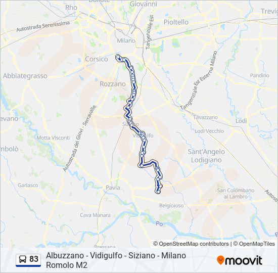 Percorso linea  83