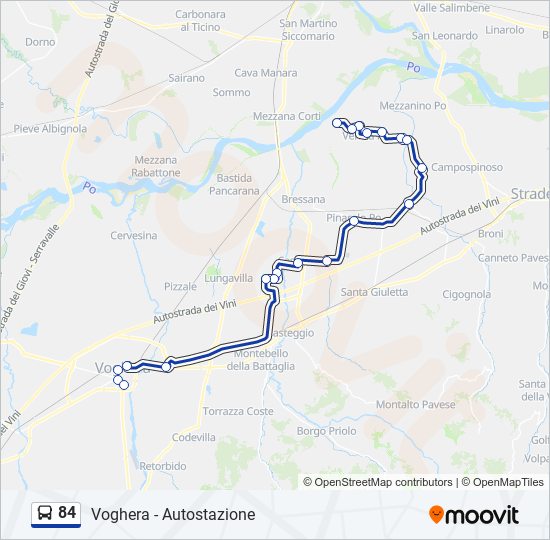 84 bus Line Map
