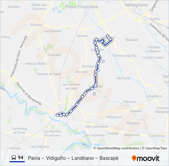 94 bus Line Map