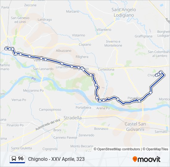 96 bus Line Map