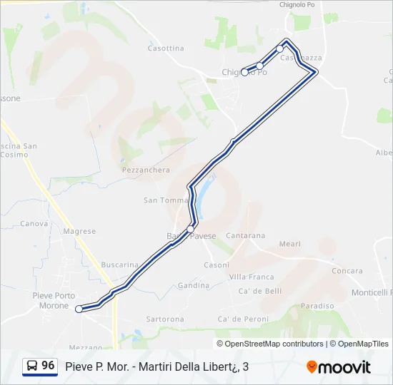 Percorso linea  96
