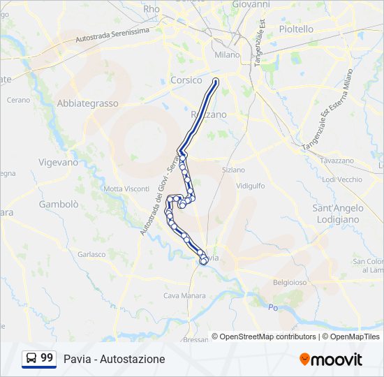 99 bus Line Map