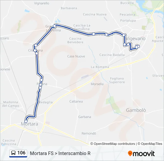 Percorso linea  106