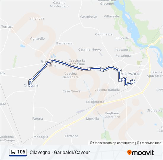 106 bus Line Map