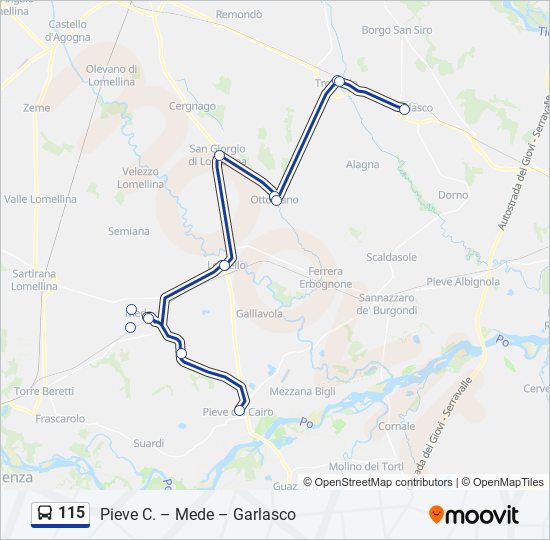 115 bus Line Map