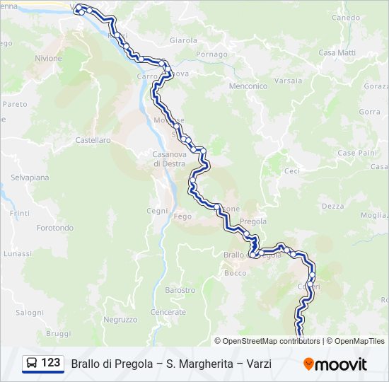 123 bus Line Map