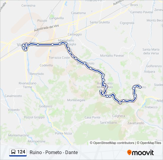 124 Route: Schedules, Stops & Maps - Ruino - Pometo - Dante (Updated)