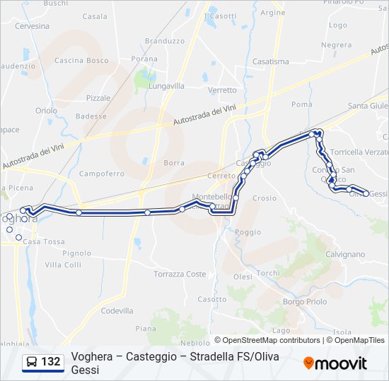 Percorso linea bus 132