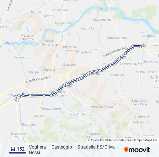 Percorso linea bus 132
