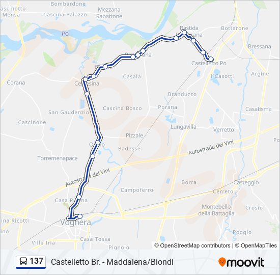 137 bus Line Map