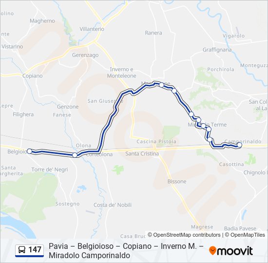 147 bus Line Map