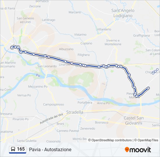 165 bus Line Map